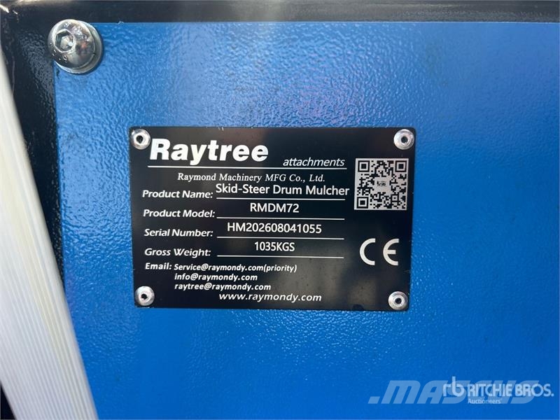 Raytree RMDM72 72 in Drum Skid Steer Mulcher (Unus Šumski mulčeri