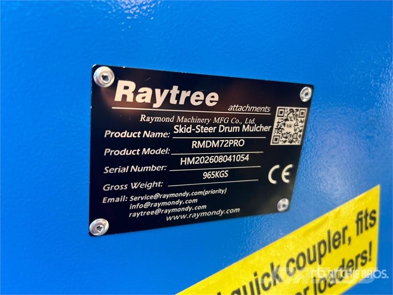 Raytree RMDM72Pro 72 in Drum Skid Steer Mulcher (U Trituradoras florestais