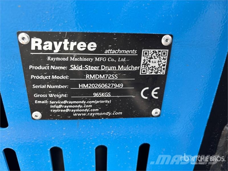  Raytree RMDM72SS 72 in Drum Skid Steer Mulcher (Un Trituradoras forestales