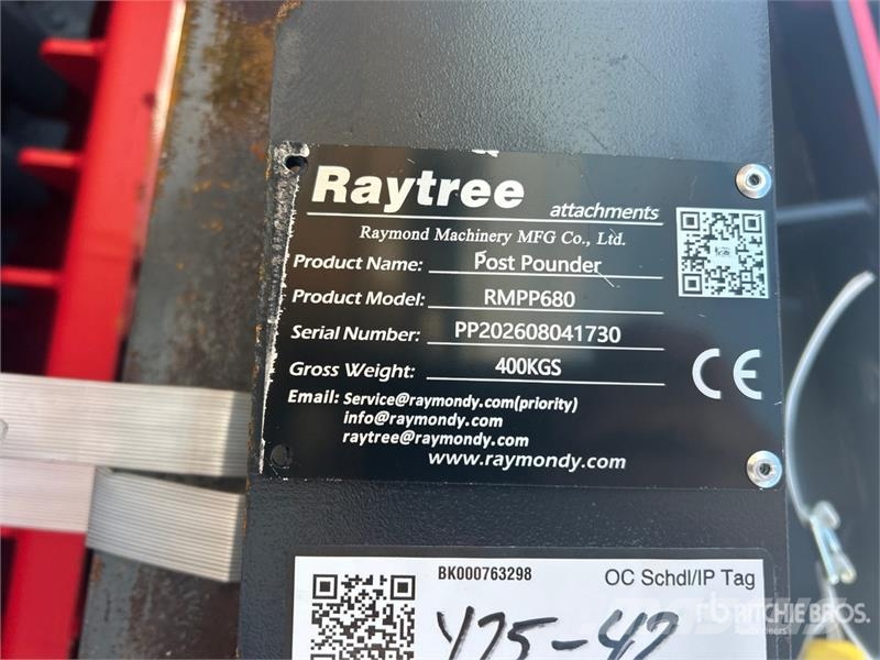 Raytree RMPP680 Skid Steer Post Driver (Unused) Fencing equipment