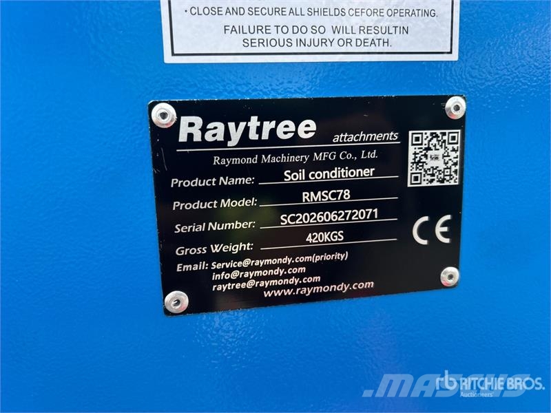 Raytree RMSC78 78 in Skid Steer Power Rake (Unused Ancinho virador