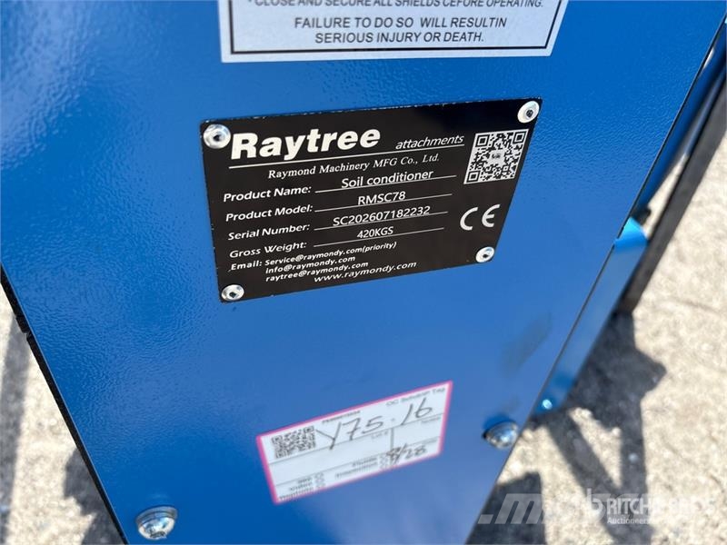  Raytree RMSC78 78 in Skid Steer Power Rake (Unused Ancinho virador