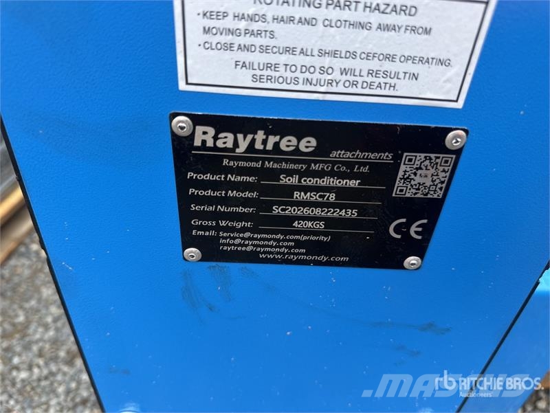 Raytree RMSC78 78 in Skid Steer Power Rake (Unused Rakes and tedders