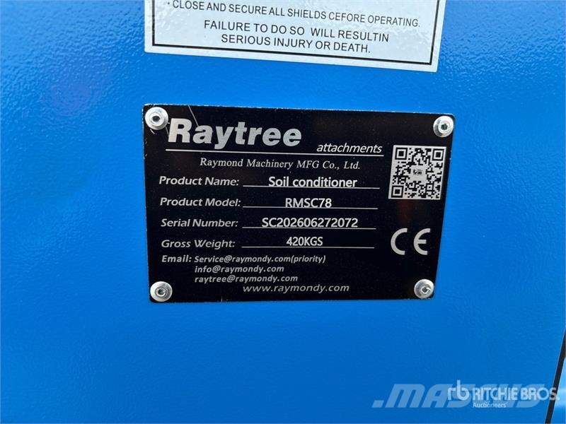  Raytree RMSC78 78 in Skid Steer Power Rake (Unused مكابس وميبسات التبن