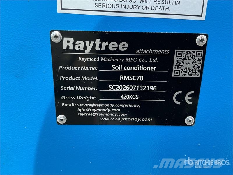  Raytree RMSC78 78 in Skid Steer Power Rake (Unused Ancinho virador
