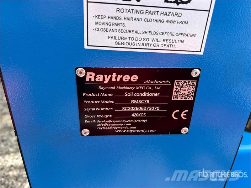Raytree RMSC78 78 in Skid Steer Power Rake (Unused Ancinho virador