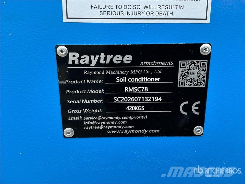  Raytree RMSC78 78 in Skid Steer Power Rake (Unused Ancinho virador