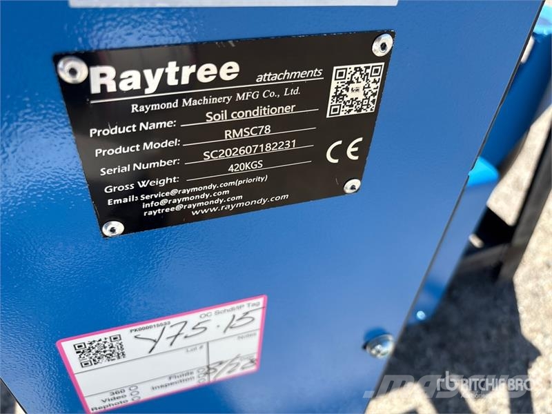  Raytree RMSC78 78 in Skid Steer Power Rake (Unused Ancinho virador