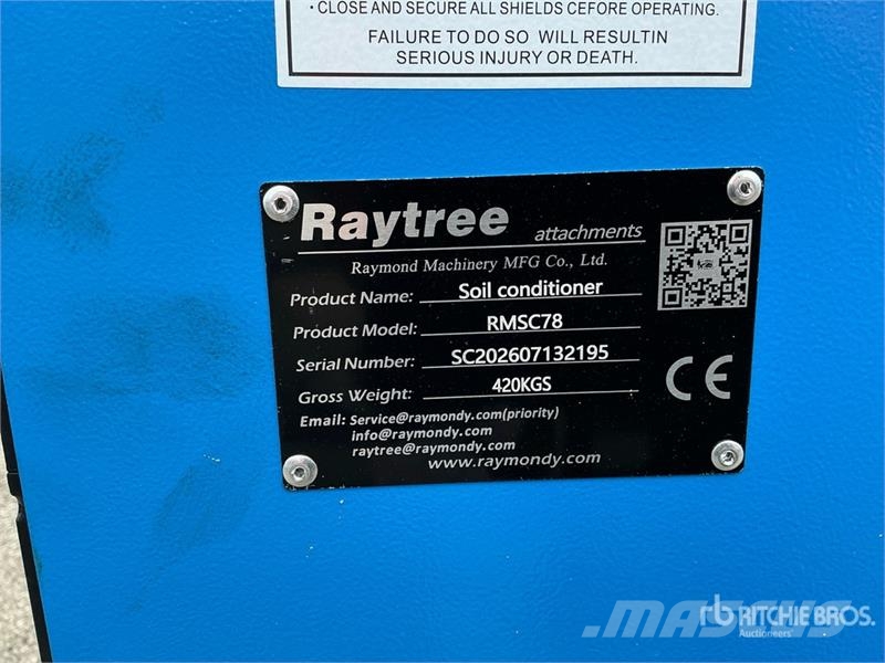  Raytree RMSC78 78 in Skid Steer Power Rake (Unused Ancinho virador