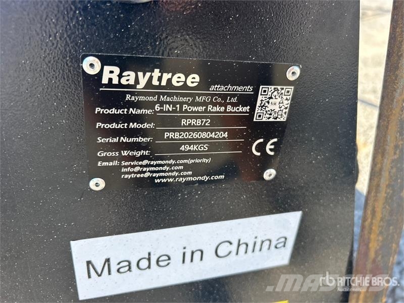  Raytree RPRB72 72 in Power Rake Skid Steer Bucket  Cucharones