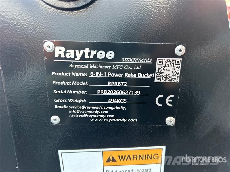  Raytree RPRB72 72 in Power Rake Skid Steer Bucket  Cucharones