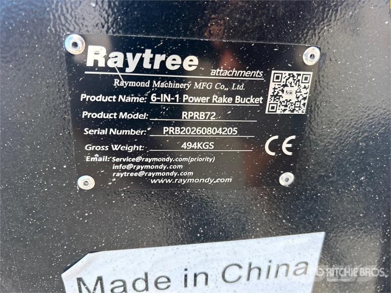  Raytree RPRB72 72 in Power Rake Skid Steer Bucket  Cucharones