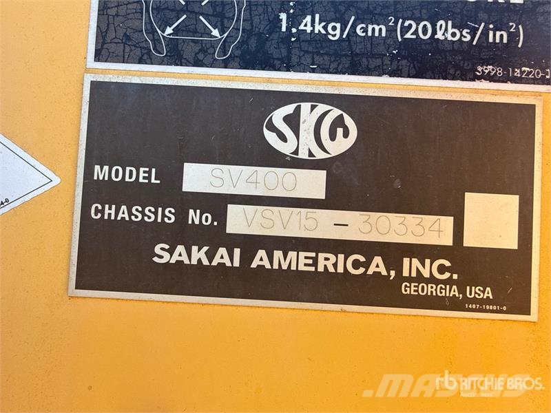 Sakai SV400T Padfoot Drum Compactor Single drum rollers