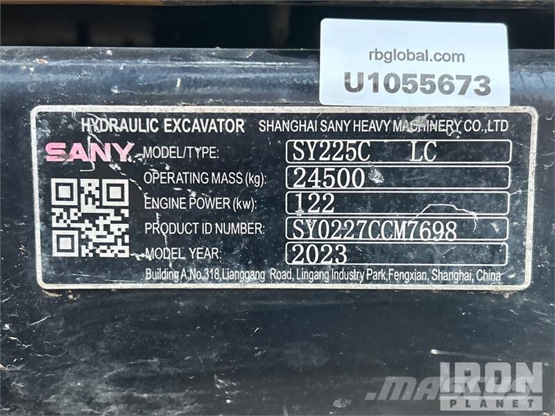 Sany SY225C LC Tracked Excavator Raupenbagger
