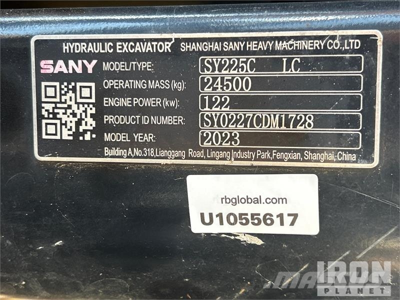 Sany SY225C LC Tracked Excavator Raupenbagger