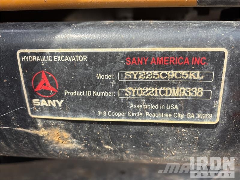 Sany SY225C Tracked Excavator Escavatori cingolati