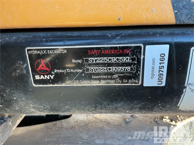 Sany SY225C9C5KL Tracked Excavator Lánctalpas kotrók