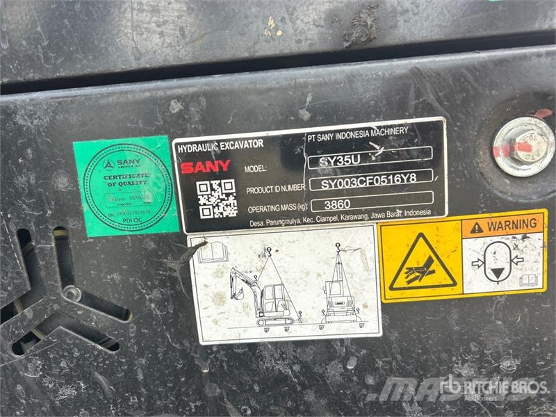 Sany SY35U Mini Excavator حفارات صغيرة أقل من 7 طن (حفارات صغيرة)