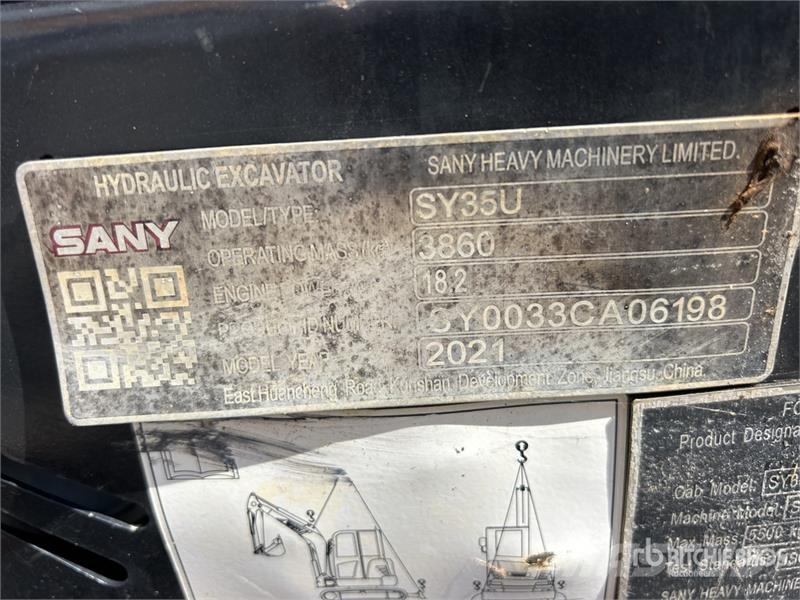 Sany SY35U Mini Excavator Miniescavadeiras < 7t (Mini escavadeiras)