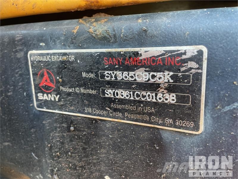 Sany SY365C LC Tracked Excavator Kāpurķēžu ekskavatori