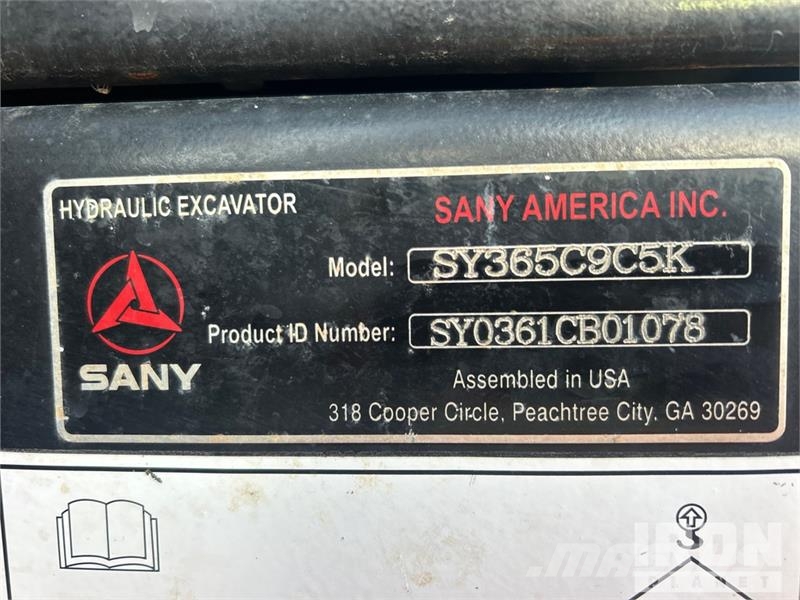 Sany SY365C LC Tracked Excavator Kāpurķēžu ekskavatori