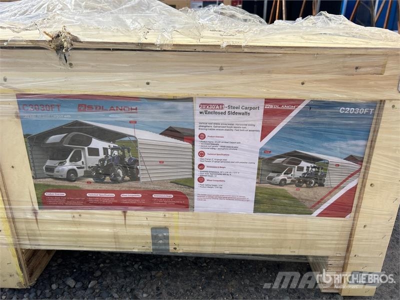 SDGRAND SDLC2030FT 20 ft x 30 ft Enclosed Carport 철골 건물