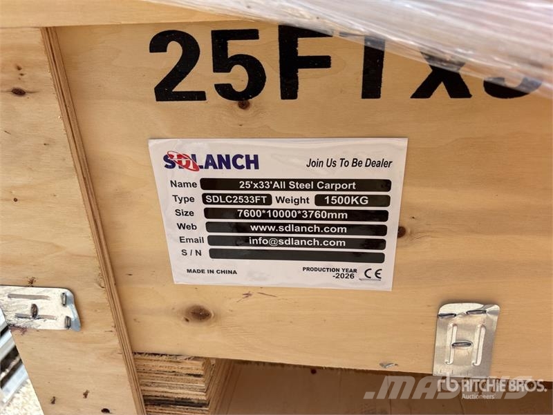  SDL2533DGMS 25 ft x 33 ft Double Garage Metal Stor المباني الإطار الصلب