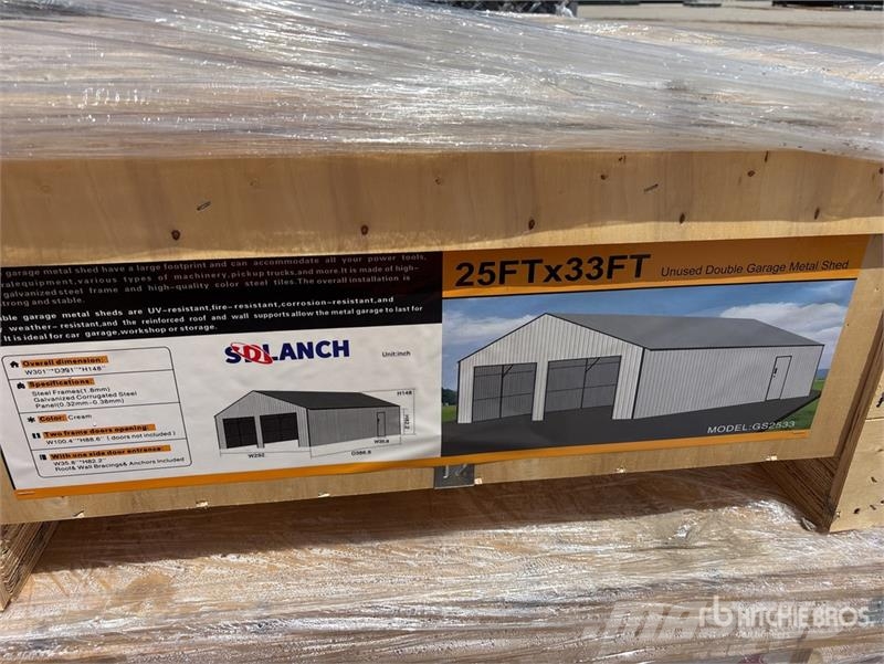  SDL2533DGMS 25 ft x 33 ft Double Garage Metal Stor المباني الإطار الصلب