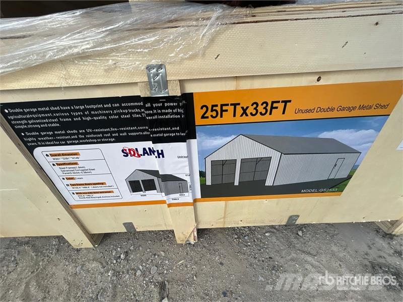  SDL2533DGMS 25 ft x 33 ft Double Garage Metal Shed Stålrammer