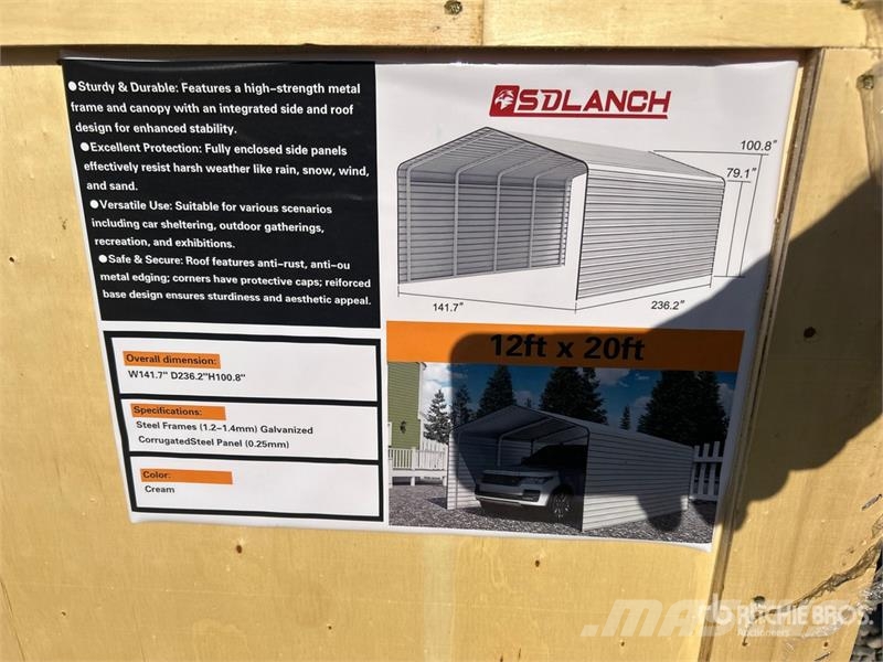 SDLANCH SDLC1220 12 ft x 20 ft Carport (Unused) Edificación de acero