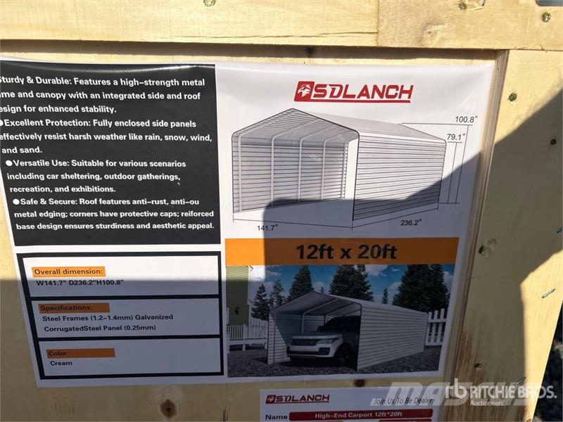 SDLANCH SDLC1220 12 ft x 20 ft Carport (Unused) Edificación de acero