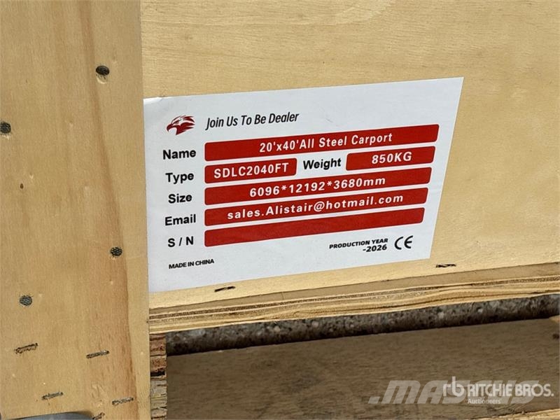 SDLANCH SDLC2040FT 20 ft x 40 ft Carport (Unused) 鋼架建築