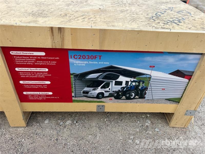  SDLC2030FT 20 ft x 30 ft Carport (Unused) Stålrammer