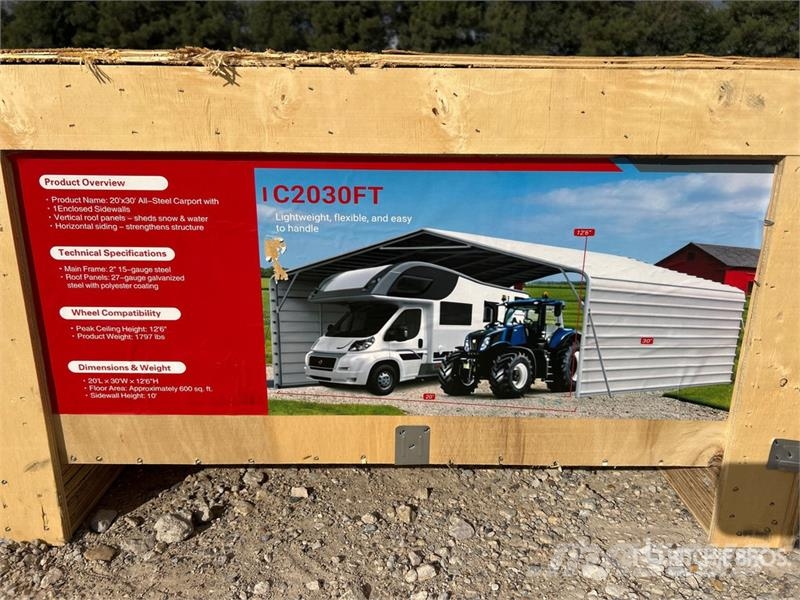  SDLC2030FT 20 ft x 30 ft Carport (Unused) Stålrammer