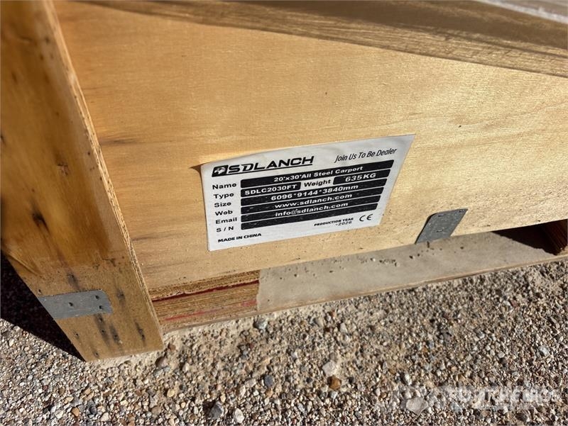 SDLC2030FT 20 ft x 30 ft Enclosed Carport (Unused) Steel frame buildings