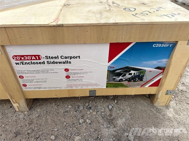  SDLC2030FT 20 ft x 30 ft Carport (Unused) Stålrammer