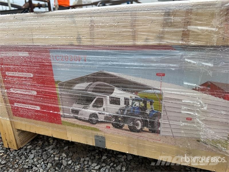 SDLC2030FT 20 ft x 30 ft Enclosed Carport (Unused) Stalen constructies
