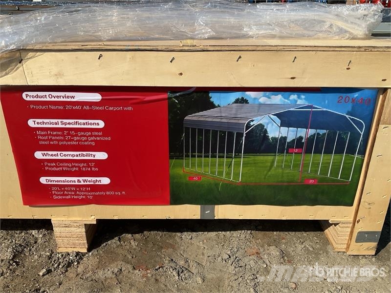 SDLC2040FT 20 ft x 40 ft Multi-Use Metal Carport ( Stahlrahmenaufbauten