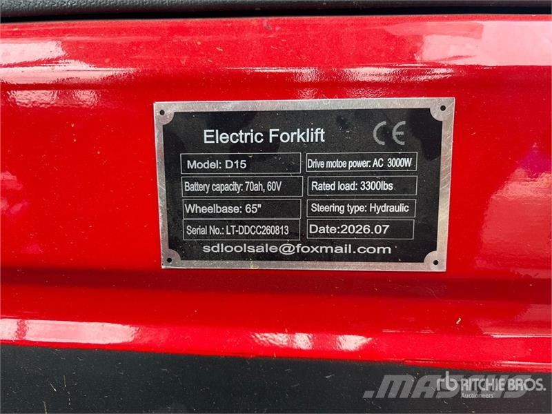 SDLOOL SL-E15 3300 lb Electric Forklift (Unused) 電動堆高機