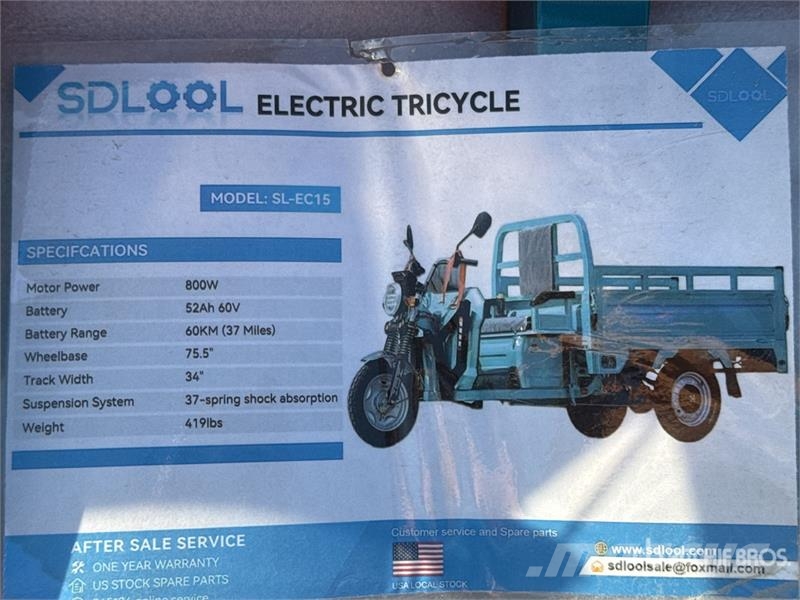 SDLOOL SL-EC15 Electric Trike (Unused) Automašīnas