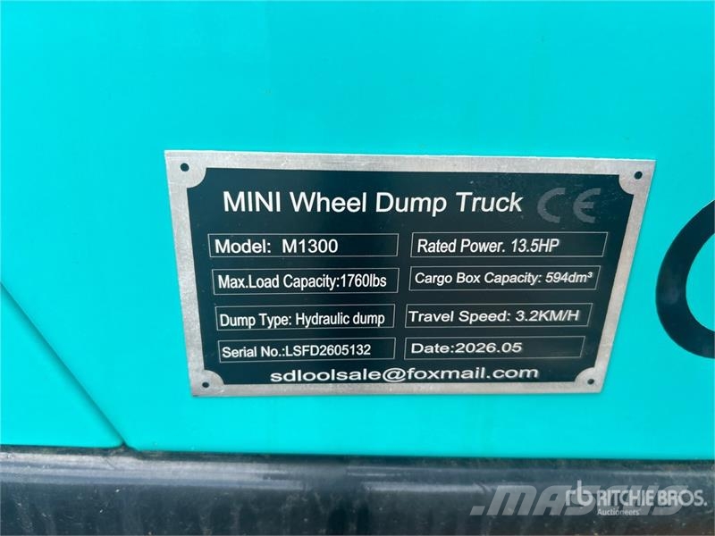  SDLOOL SL-M1300 Stand-On Mini Wheeled Dumper (Unus 側卸礦車
