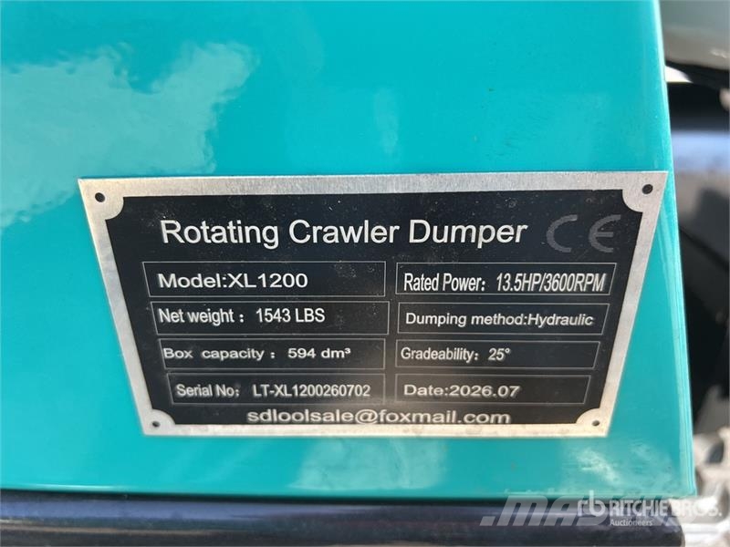  SDLOOL SL-XL1200 Mini Rotating Crawler Dumper Dump عربات نقل قلابة للمواقع
