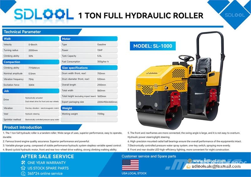 SDLOOL SL1000 Double Drum Roller (Unused) مداحل ثنائية الاسطوانة