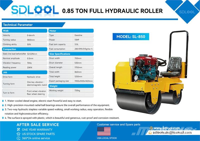  SDLOOL SL850 Double Drum Roller (Unused) مداحل ثنائية الاسطوانة
