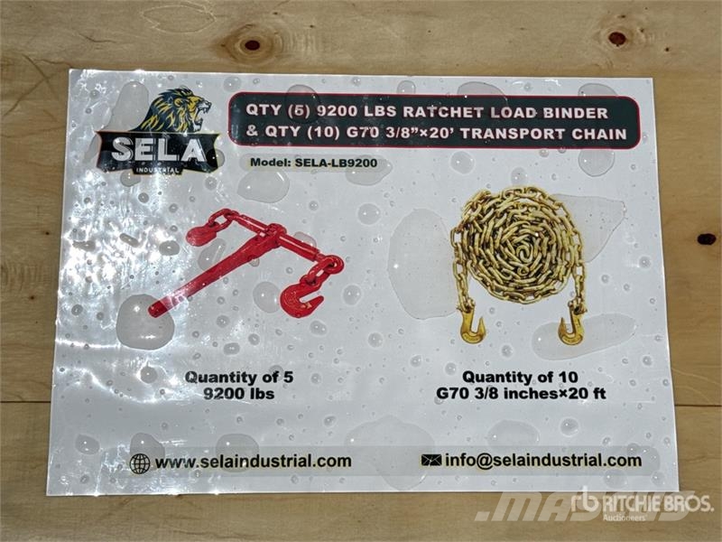  SELA LB9200 Quantity of (5) Ratchet Binders & Quan Andre komponenter