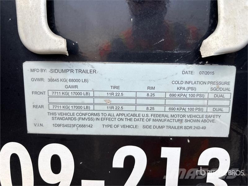 Sidump'r 36 ft 8 in T/A Lead Side Dump Trailer Kiper prikolice