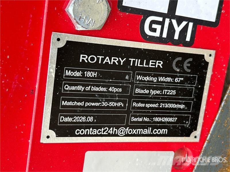 SKLP 180H 67 in 3-Point Rotary Tiller (Unused) Power harrows and rototillers