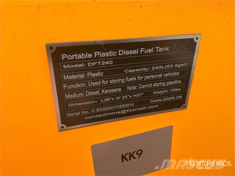 SKLP SK-DFT240 63 gal Portable Poly Diesel Fuel Ta 燃料タンクと添加剤用タンク