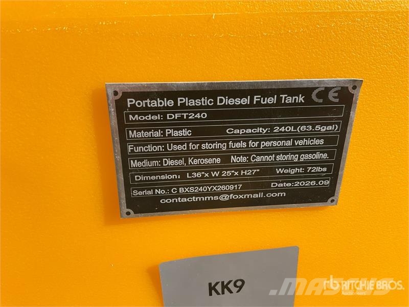 SKLP SK-DFT240 63 gal Portable Poly Diesel Fuel Ta 燃料タンクと添加剤用タンク