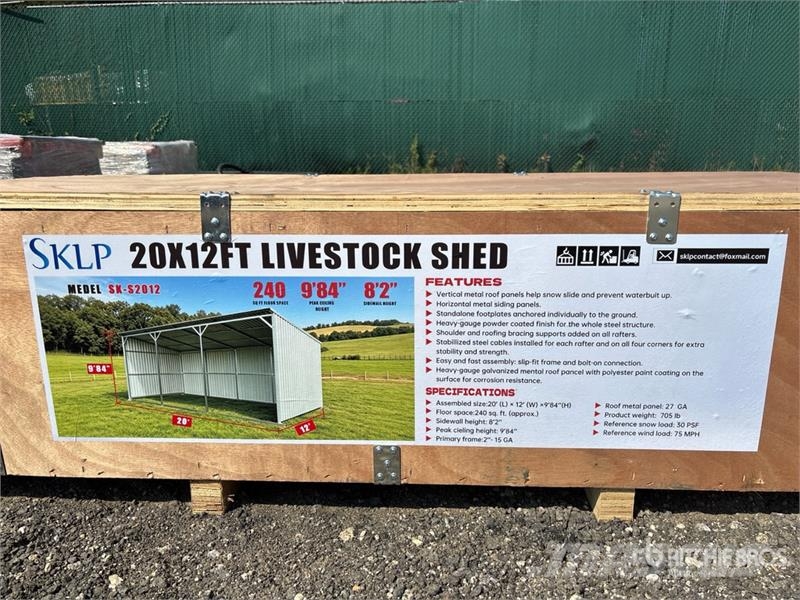 SKLP SK-S2012 12 ft x 20 ft 20x12FT Livestock Shed Egyéb állattenyésztés gépei és tartozékok